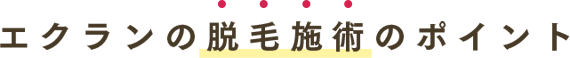 エクランの脱毛施術のポイント